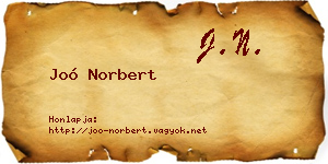 Joó Norbert névjegykártya